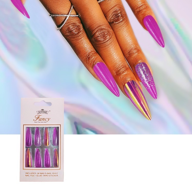 RTS New Arrival 30Pcs Luxury False Stick on Nails Reusable Full Cover Artifical Fingernails Nail Tips