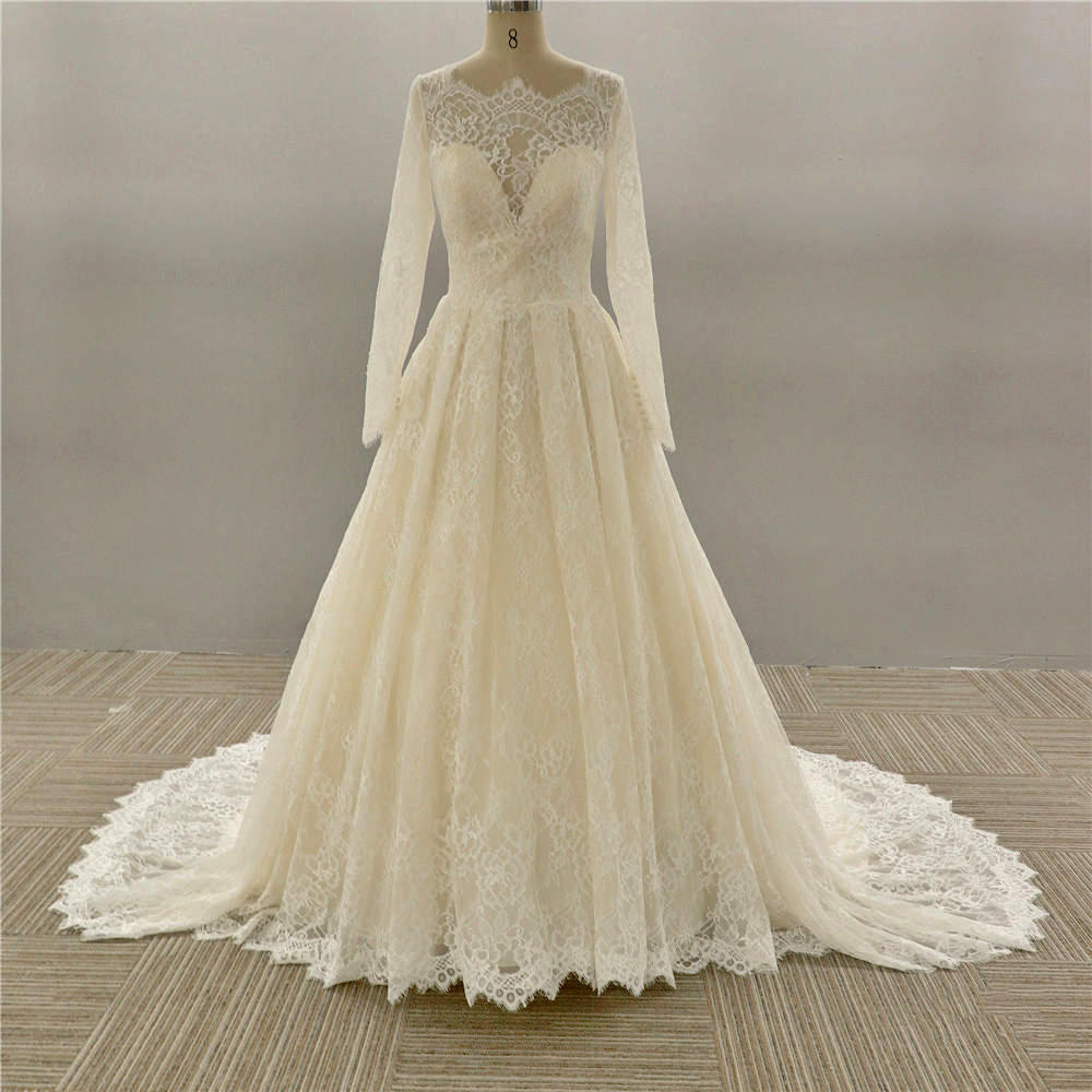 newest style stand collar Muslim women lady wedding dress ball gowns plus size