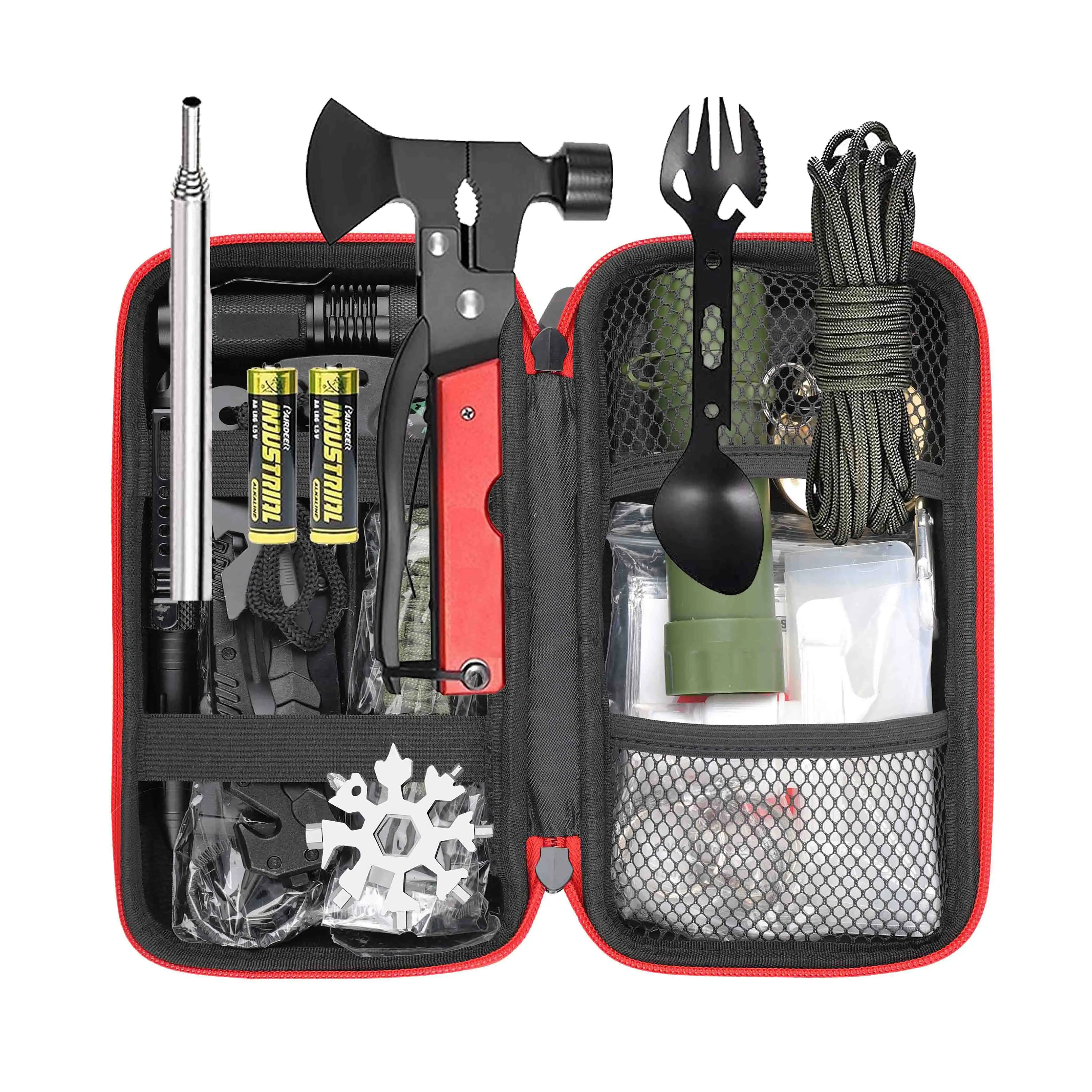 2021 SHBC EDC Emergency Survival Kit Set, Camping Hiking Gear With Straw Water Filter