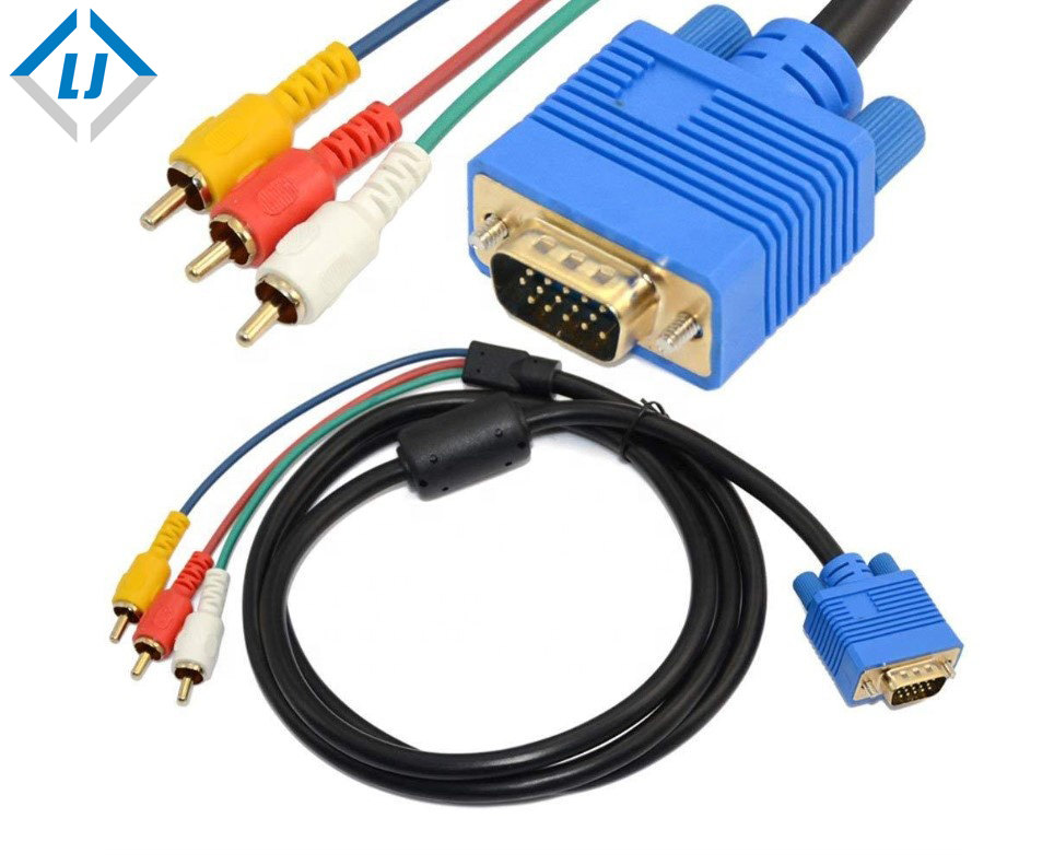 Высококачественный Кабель VGA в 3RCA, конвертер vga в av