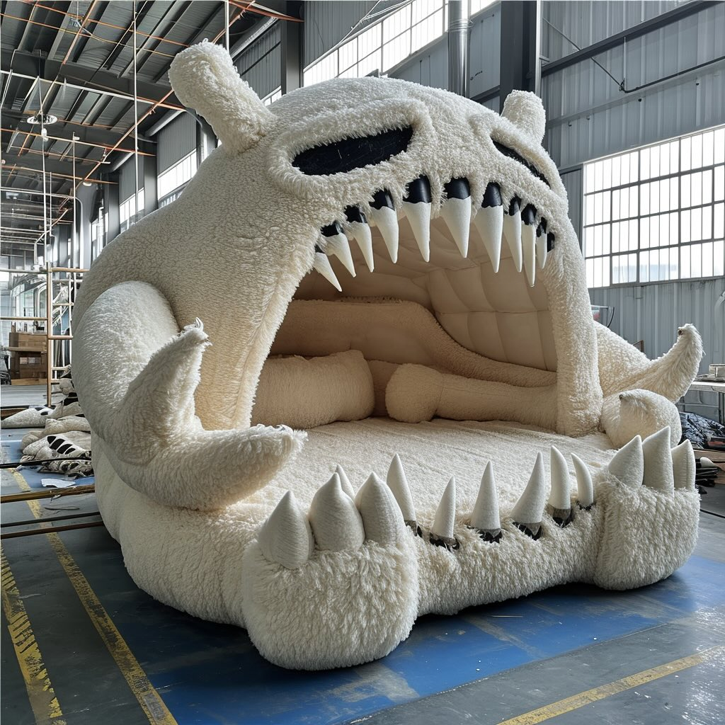 Wholesale modern bedroom furniture shark shaped bed kids boys giant stuffed animal plush monster children's bed boy