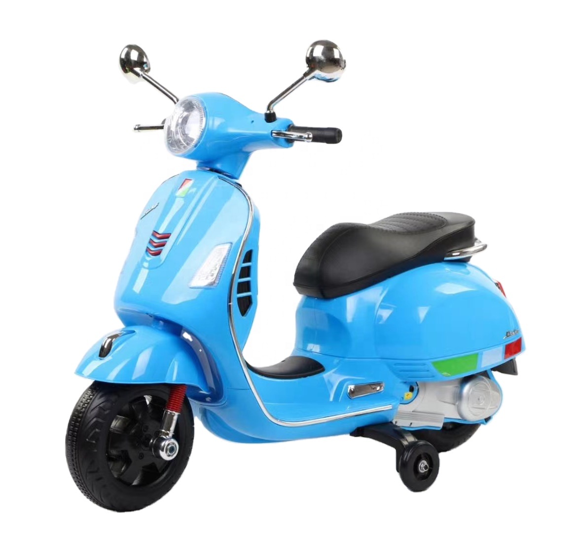Детский Электрический мопед 12 В Vespa, электроскутер, мотоцикл для езды на автомобиле