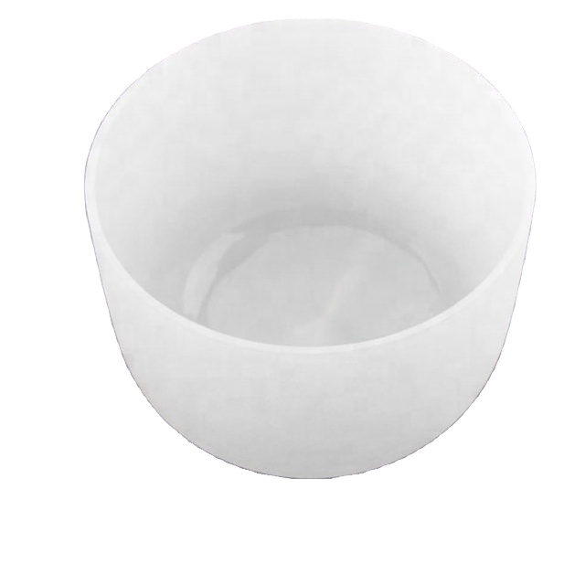 Business gift 10 inch White Frosted Chakra Quartz Crystal Singing Bowl for Sound Healing 440Hz/432Hz Crystal Singing Bowl