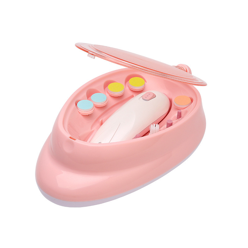 Low moq manicure pedicure groomingkit tool set electric chargeable safe baby infant care nail kit trimmer clipper with nail file