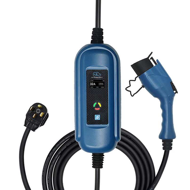 Blue CEE plug evse level 2 32A ev charger home SAE J1772 type 1 portable charger for electric car