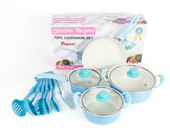 Wholesale Cookware 13 Piece Set Nonstick Cookware Stock Pot Stew Pan Frying Pan Multi-piece Kitchen Cookware Set