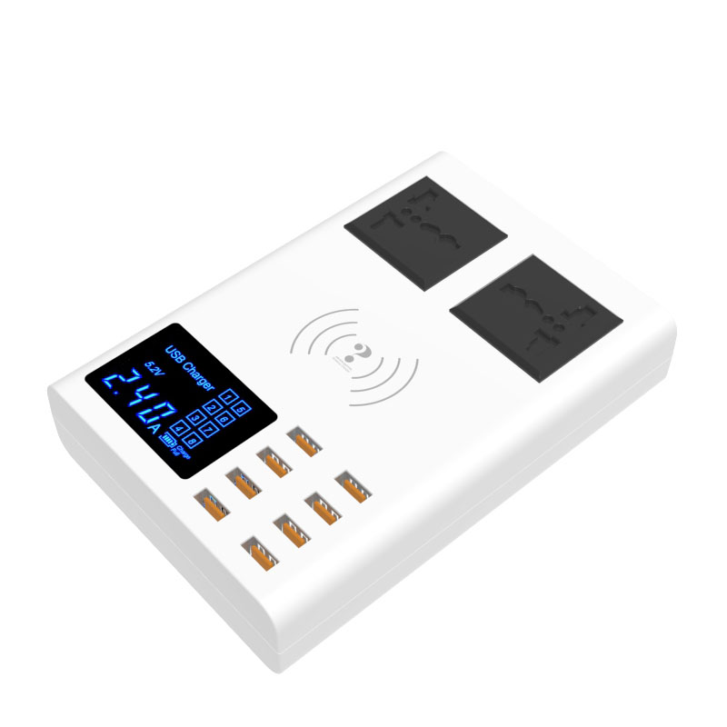 DP ЕС Smart USB зарядное устройство 40 Вт с универсальная розетка переменного тока светодиодный дисплей 8-портовый беспроводной адаптер для зарядного устройства