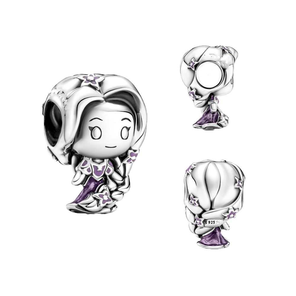 Factory Price Wholesale 925 sterling silver Custom Logo Tangled Rapunzel Charms For Snake Charm Bracelets Making