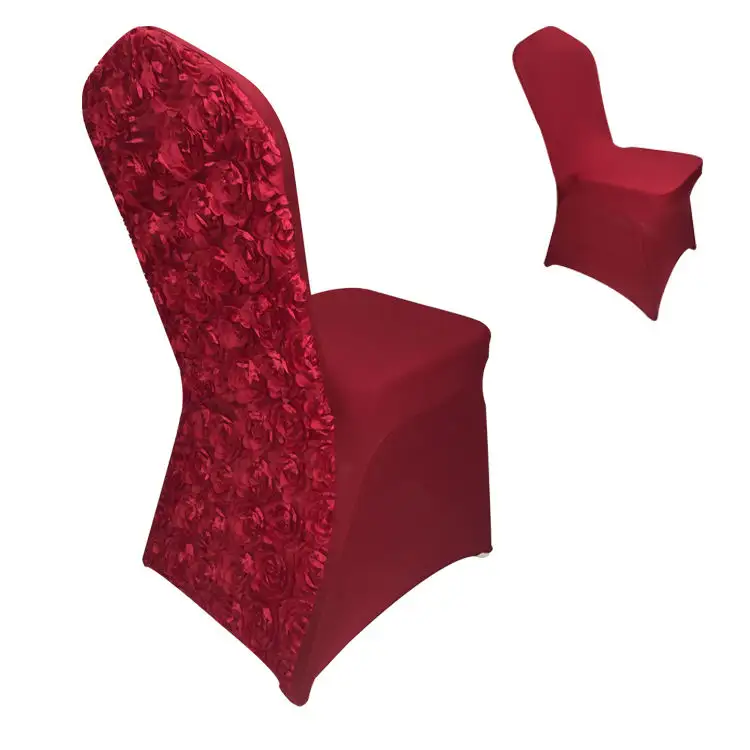 100 Pcs Red White Chair Covers Polyester Spandex Stretchable Chair Cover Stretch Slipcovers For Wedding Party Dining Banquet