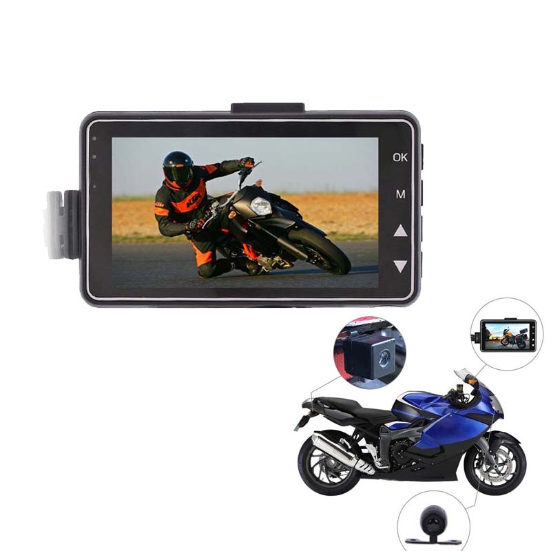 HD Waterproof Motorcycle Locomotive Recorder Front and Rear Dual Camera Hidden MT 18 Motorcycle Driving Recorder