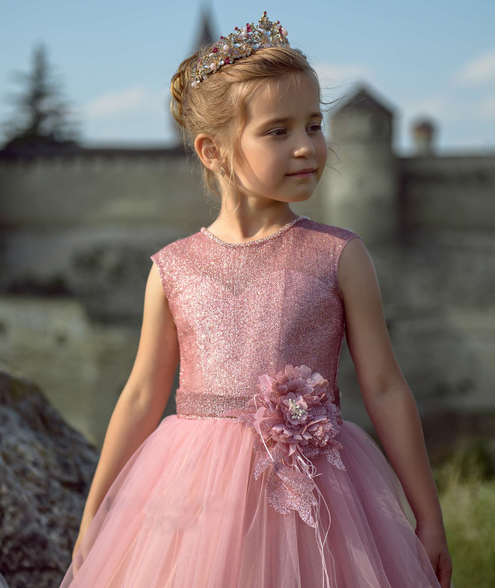 OEM elegant baby girl dresses white organza first communion dress christmas dresses for little girls