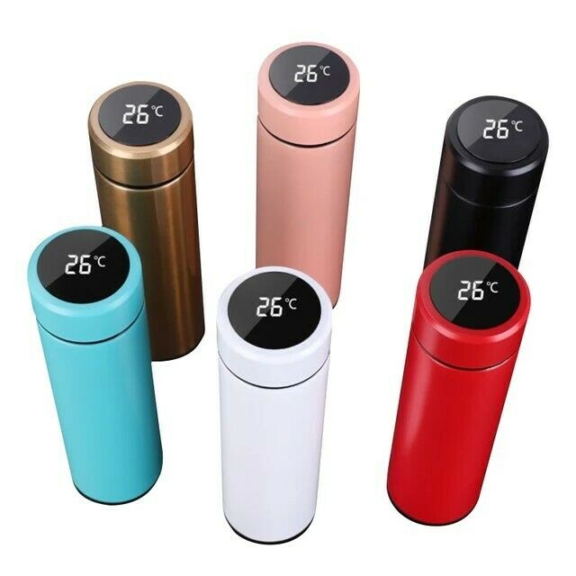 500ml Smart Led Temperature Display Double Wall Stainless Steel Vacuum Insulated Flask Bottle With Custom Logo For Traveling