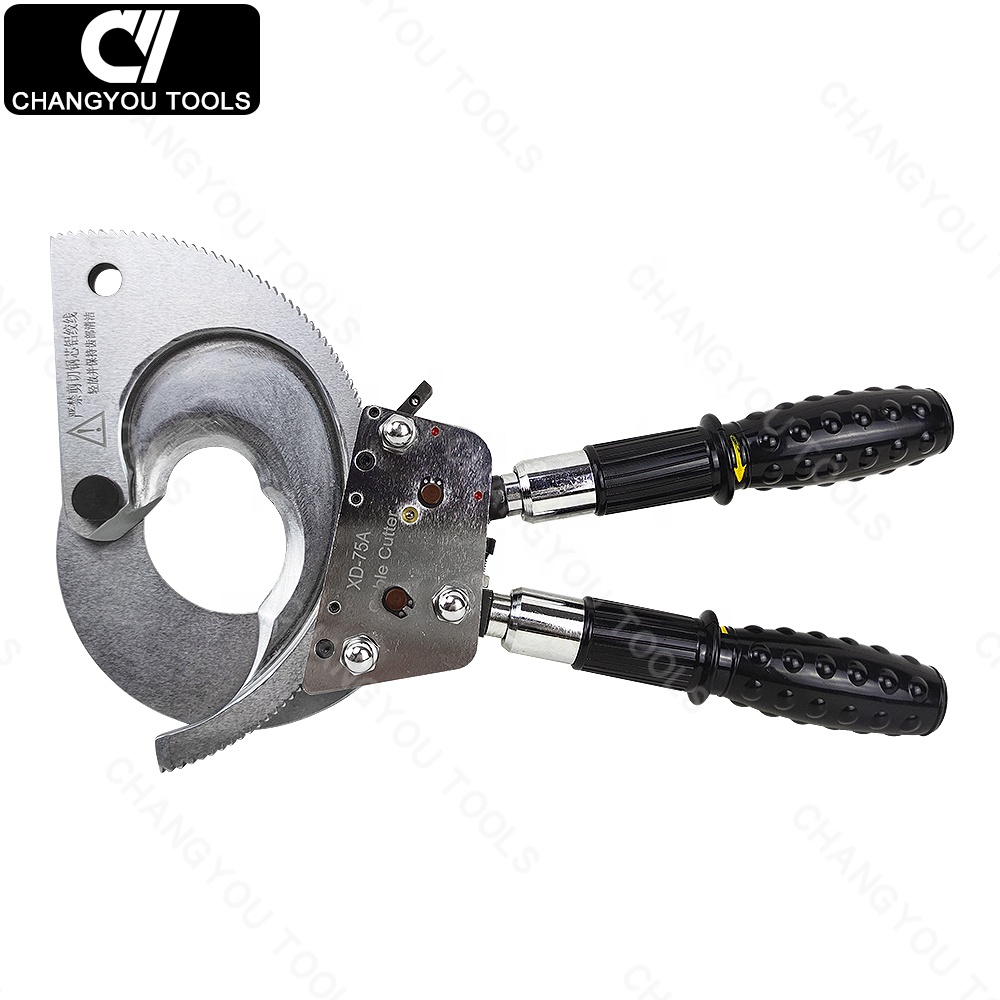 XD-75A mechanical manual wire cutting tool ratchet Cable Cutter for CU AL cable cutting