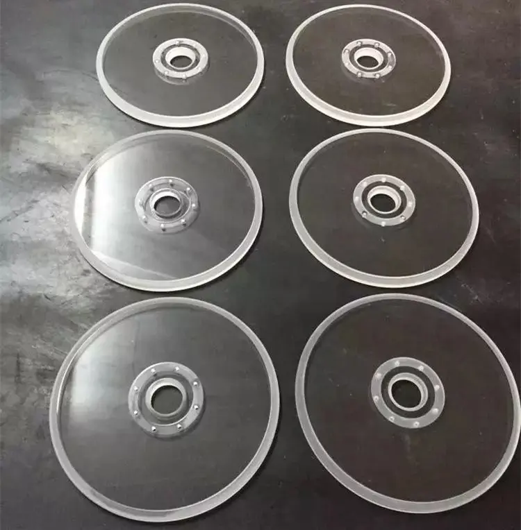 clear fused quartz tube with silica porous filter discs