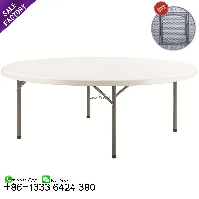 High Quality Plastic Round Folding Dining Table For Outdoor Banquet Wedding