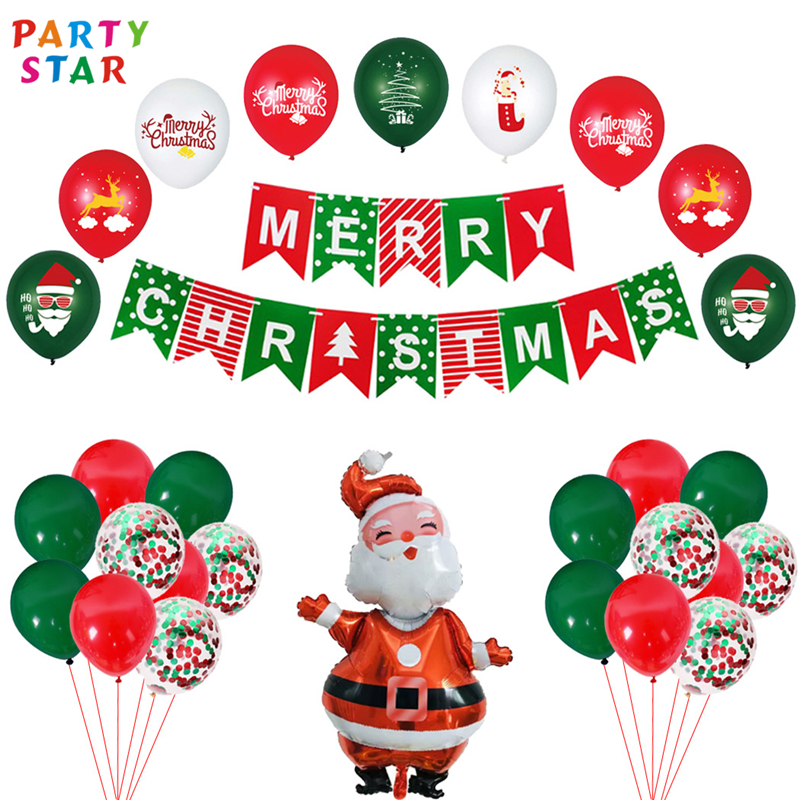 High Quality Foil Latex Paper Christmas Printing Balloon Decoration Light Balloon Kit