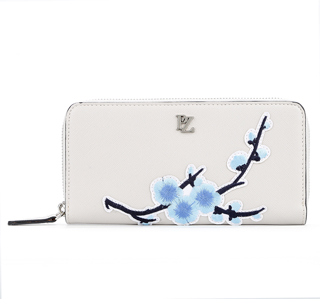 #7016B Zero customs carteras newly fashion design luxury smart embroidery ladies purse PU leather women wallet with money clip