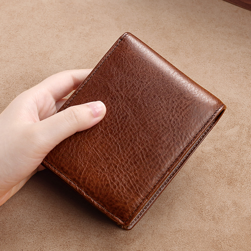 Hot sales high quality genuine leather Bifold Classic Man Wallet Leather Quality Genuine Leather Wallet for Men wallets slim