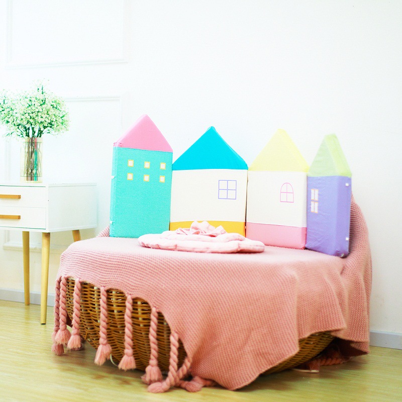 INS Macaron Colors Baby Playpen 100% Cotton Safety Play Fence 4pieces Infant Play yard