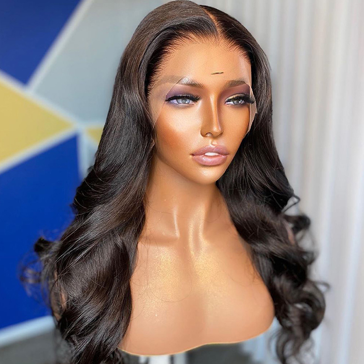 Easy Wear Easy Care Swiss Transparent 5X5 Lace Closure Human Hair Wig Body Wave Virgin Human Hair Wigs