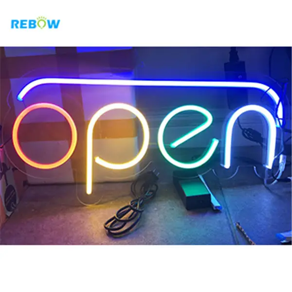Rebow Custom LED Letters Brightness Neon Open Sign Board