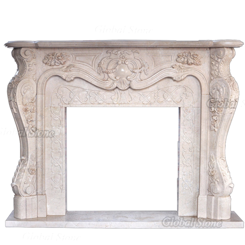 New Arrival Stone Hand Carved Fireplaces White Marble Fireplace Mantle Surround With Home Decoration Designs for Sale