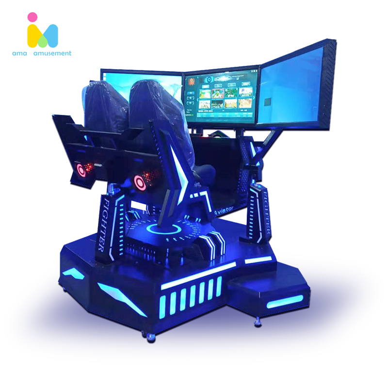 Симулятор игры, 2 сиденья, 9D Vr, три оси, трехэкранный гоночный автомобиль, симулятор виртуальной реальности, игровой симулятор