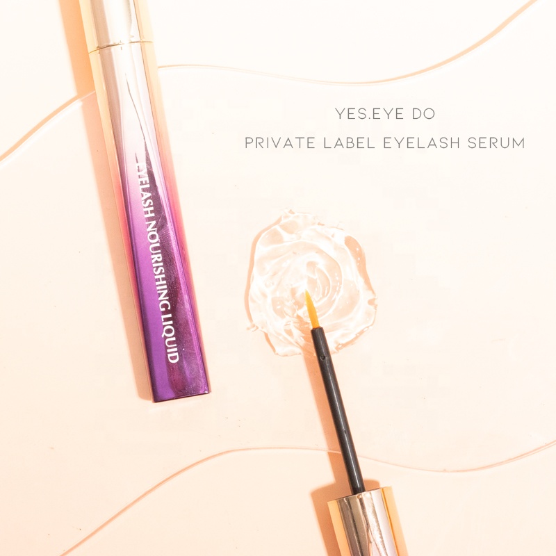 clear organic eyelash serum growth , Make Eyelashes grow Longer 1-3mm , private label color bottle shining tube