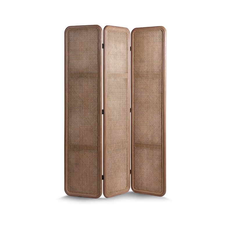 Modern living room fashion classic wooden woven rattan screen partition cane furniture