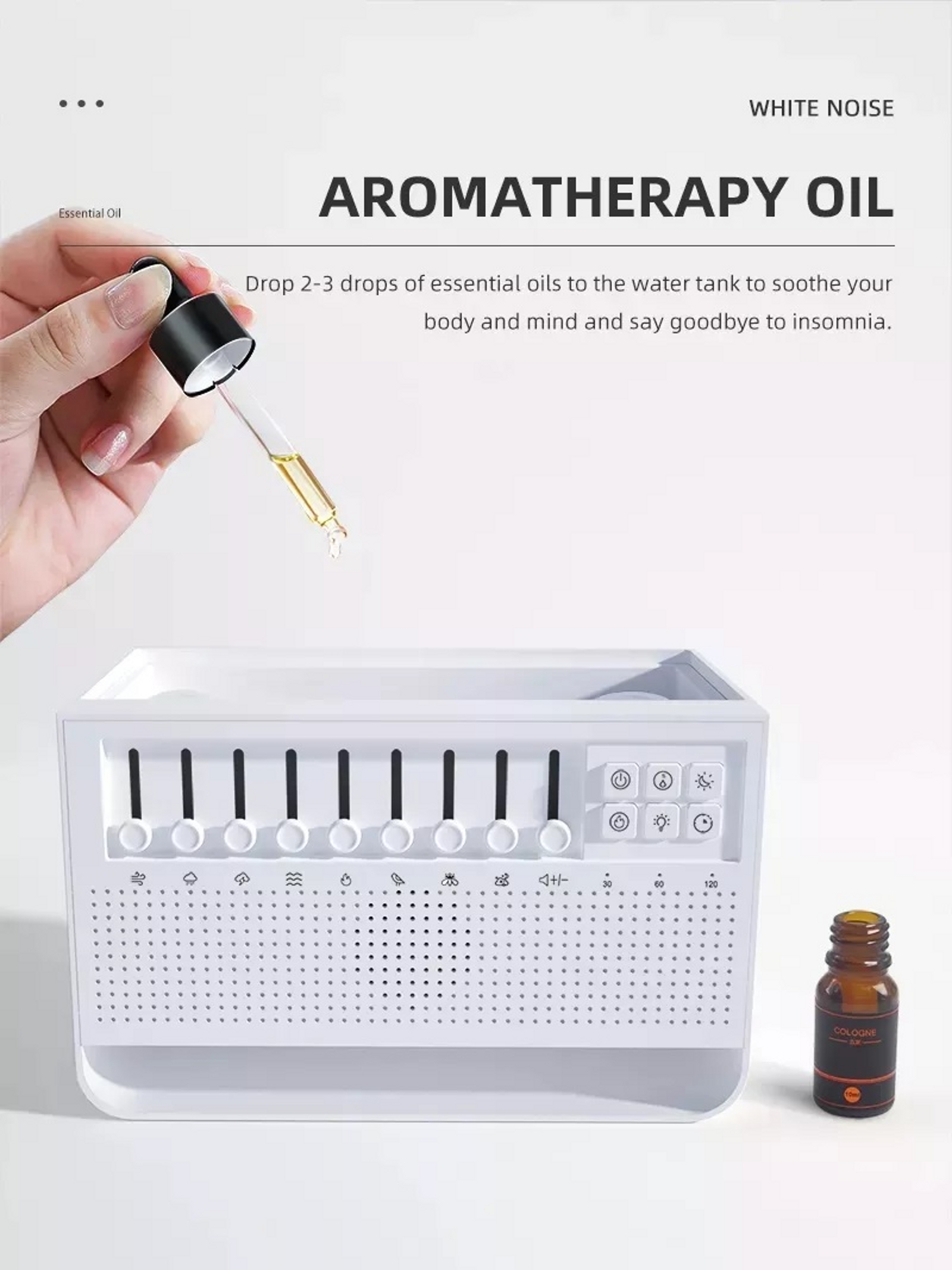 China Factory wholesale mist aromatherapy machine Flame aroma essential oil humidifier diffuser with white noise sound machine