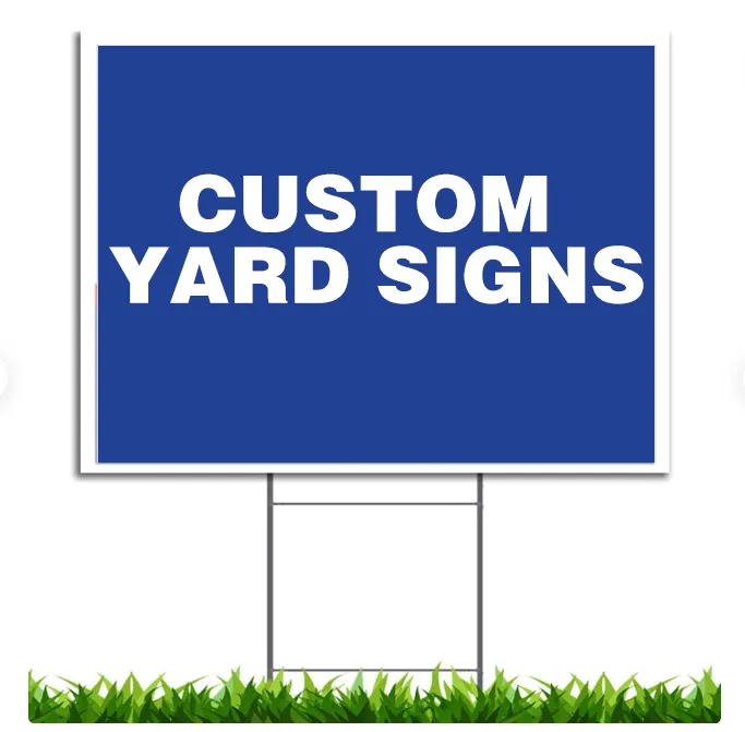 Custom Waterproof UV resistance metal H stake plastic blank corrugated lawn yard signs