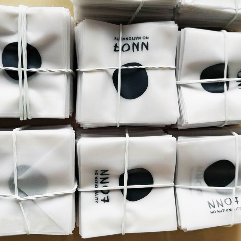 Customized optical experiment packaging bag non perforated sulfuric acid paper transparent small paper bag paper buckle bag butt