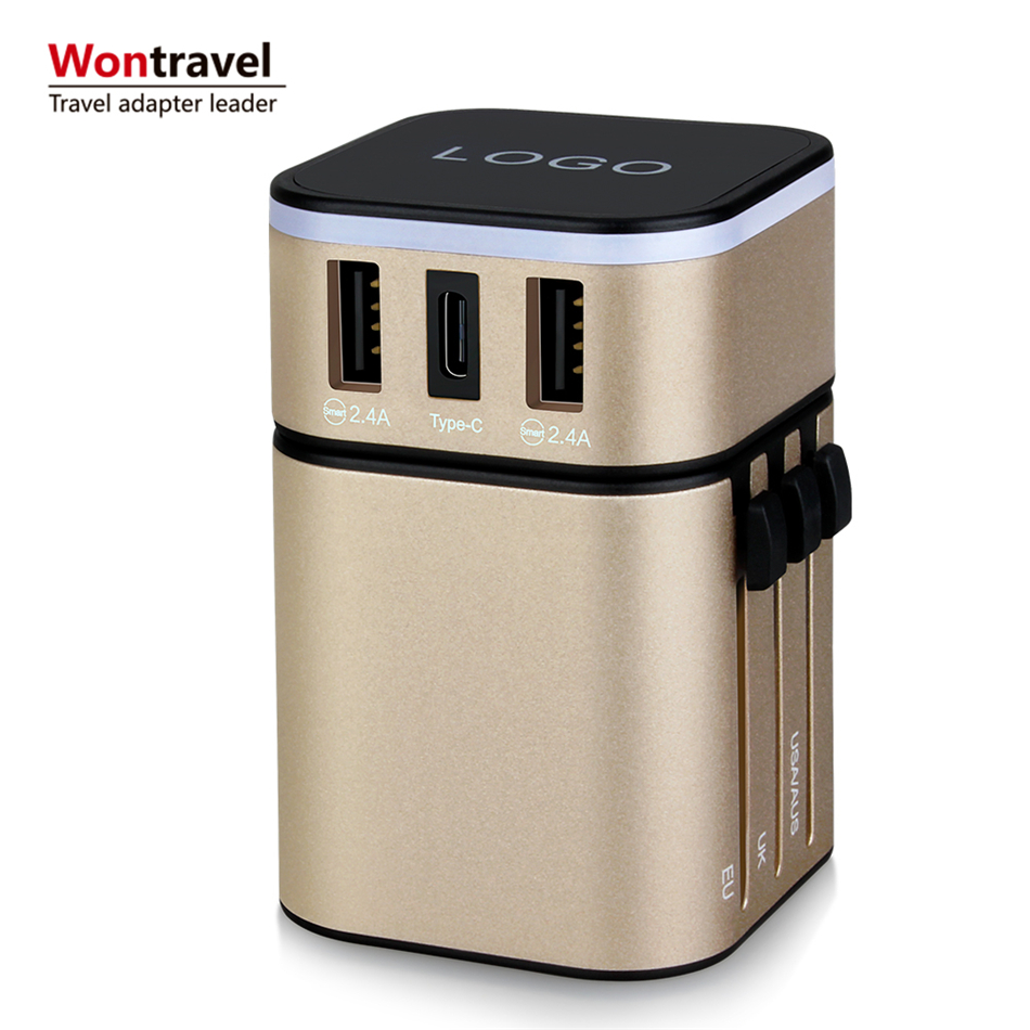 Wontravel usb type c адаптер для путешествий AU EU US UK все в одном многовилочное зарядное устройство для путешествий