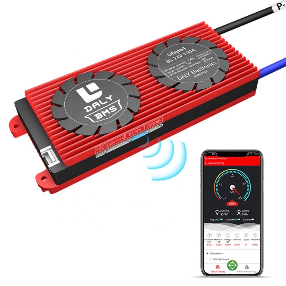 Оптовая продажа, интеллектуальное управление, батарея 8S 100A Lifepo4 Bms 8S 24V 100Amp, Bms Плата Smart Bms