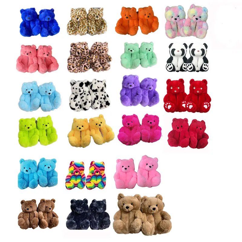 Put On Bear Inspired Custom 1:1 Best-selling Shoes Lovely Winter Gift For Girls B2C/FB/ Christmas Party Teddy Bear Slippers