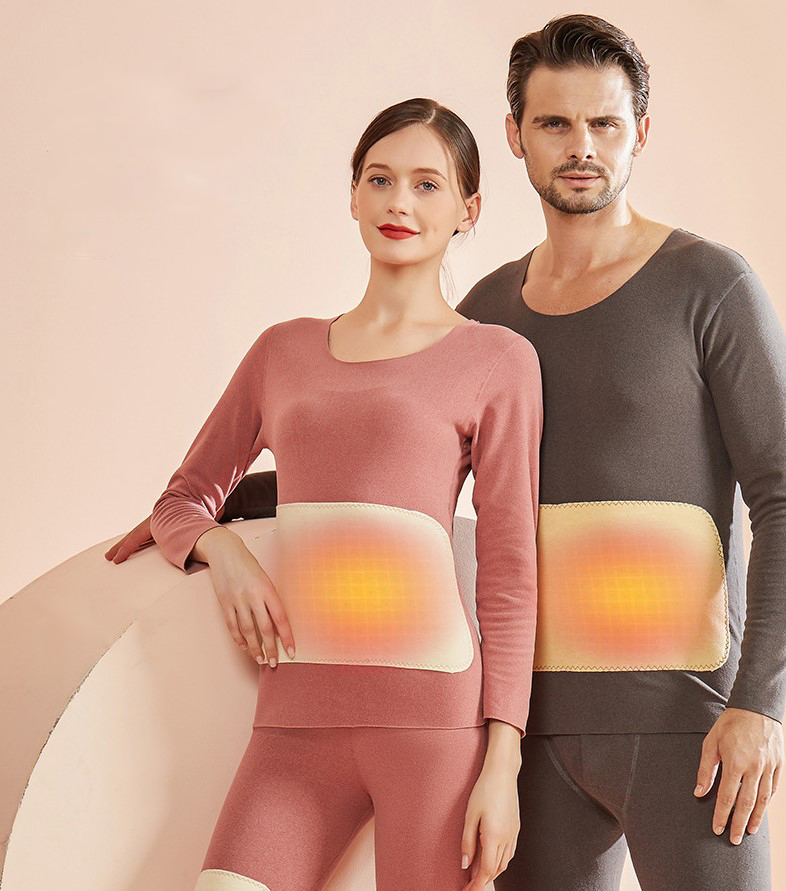 Seamless Thermal Underwear Set with Silk Patch Autumn Winter Warm Base Layer Long Sleeve Set For Men and Women