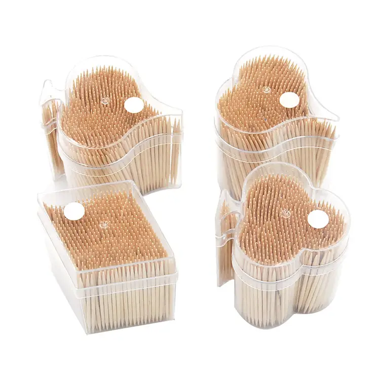 Household Use Safe And Hygienic Bamboo Biodegradable 500pcs Poker Heart Shape Toothpick