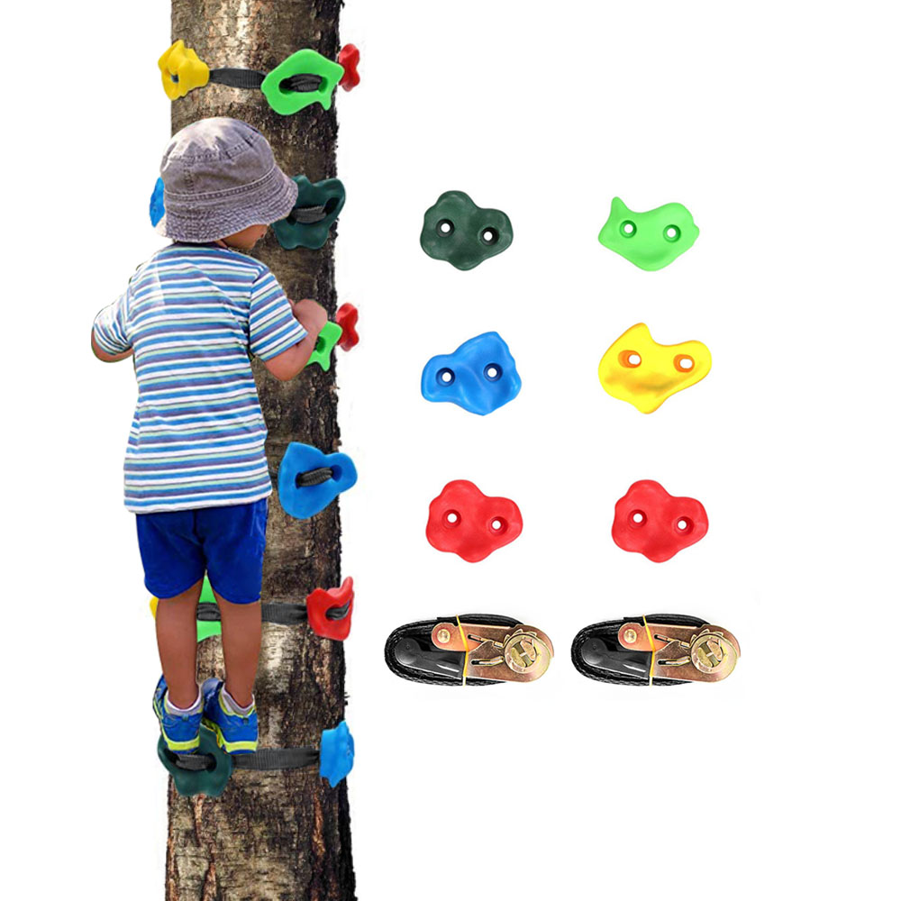 Playground 20pcs Children Climbing Stones Pp Climbing Wall Holds With Mountain Hardware And Ce Certification