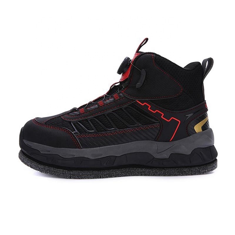 detachable felt out sole Anti-slip Men upstream boots Flexible Crampons fast spin lace Rock Fishing shoes wading shoes