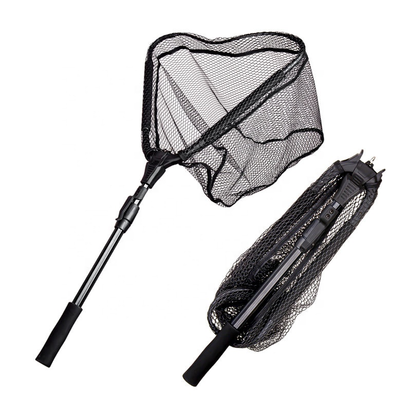 Palmer 100cm ultra light fly folding fishing landing net portable telescopic floating Aluminum landing fishing net wholesale