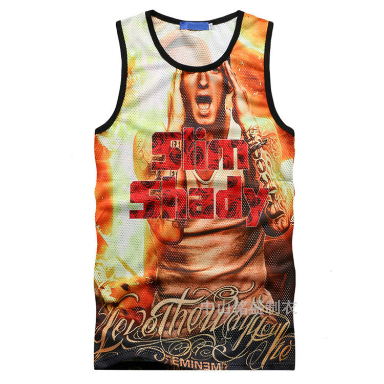 Summer Personality Custom Printing Underwear Vest Men'S Roundneck Sleeveless Basketball Vest
