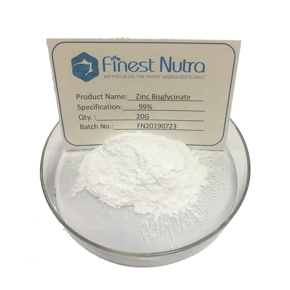 Best Nutritional supplement Zinc Bisglycinate / Glycine zinc 99% with best price