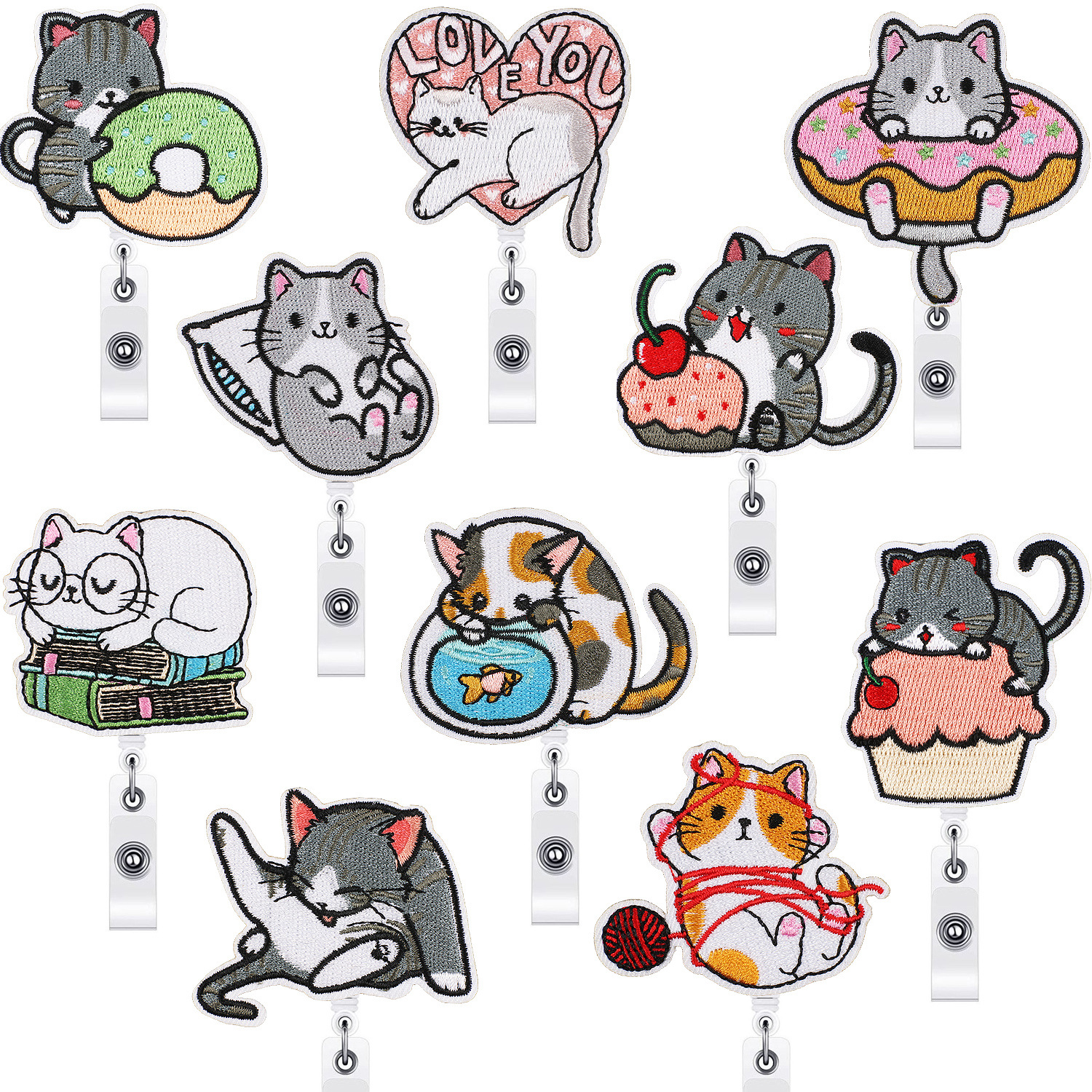Серия Kawayi Cat бейдж, держатель катушки для шнурка, аксессуары для детской комнаты, учителя, больницы