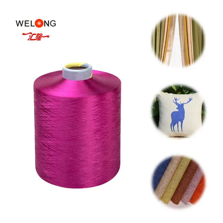 china factory production 100 pct polyester dty textured 75 36 yarn semi dull  2 heater set