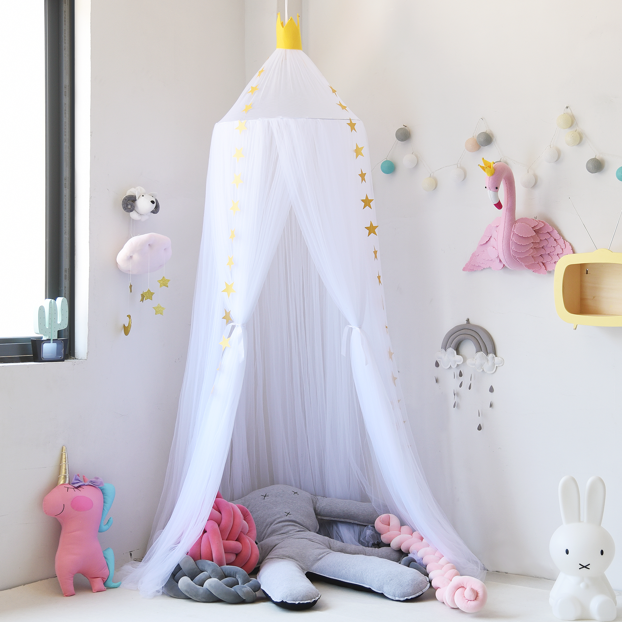 Pophorn 10 Slices Summer Material Baby Cot Sleeping Net Mosquito Bed Net Tulle Mosquito Net Frame For Bed