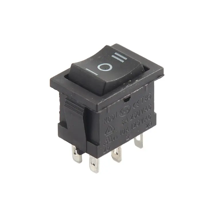 JIAOU YUEQING dpdt rocker switch 3 position 6 pins black KCD1-203