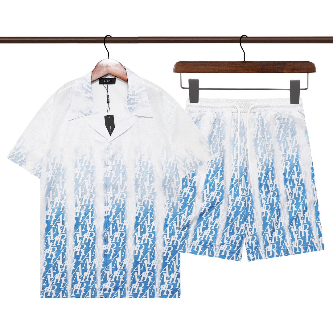 Wholesale luxury designer Famous brand men set High quality casual shorts and shirt men's summer sets