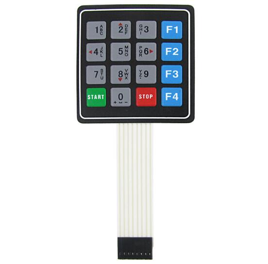 Customized fuel dispenser front control panel 4*4 keypad switch metal dome embossed waterproof and durable 16key membrane switch