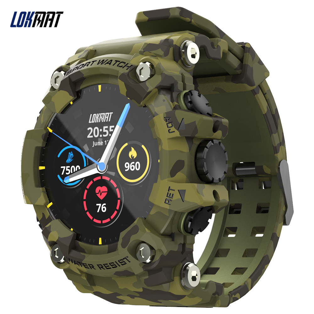 Оптовая продажа LOKMAT атака Smartwatch 1,28 дюймов полный сенсорный экран Смарт-часы уровень кислорода в крови с водонепроницаемым фитнес трекером