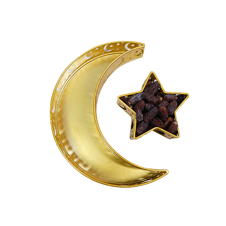 2021 металлические украшения EID Mubarak Рамадан украшения десерт закуска железная луна звезды ИД лотки